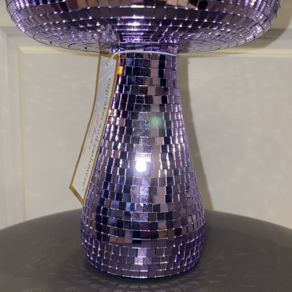 New Cupcakes and Cashmere Lavender/Purple Disco Mushroom Decor - 9" Tall - Picture 4 of 9